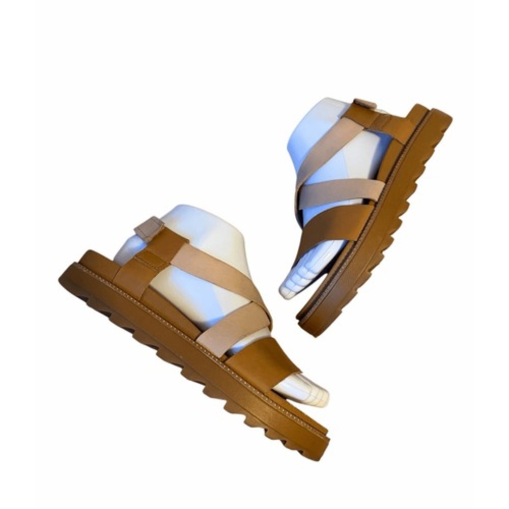Sorel Sandals Roaming Crisscross Leather Slingback Open Toe Tan Brown size 7.5 - Picture 2 of 10